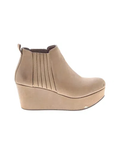 Pre-owned Chocolat Blu Ankle Boots In Tan