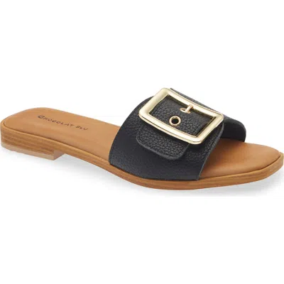 Chocolat Blu Bari Slide Sandal In Black