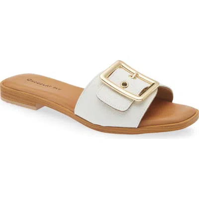Chocolat Blu Bari Slide Sandal In White
