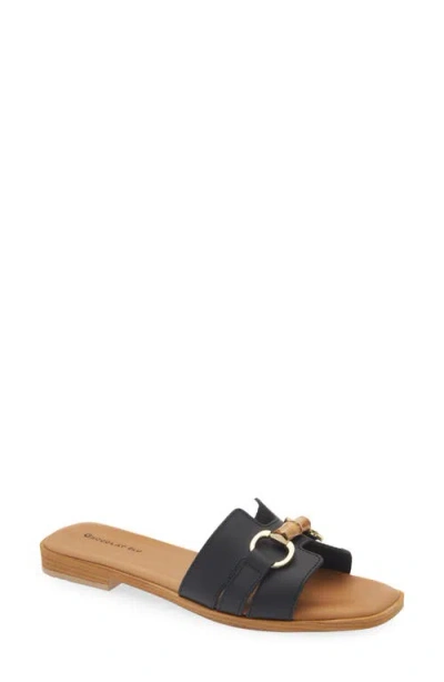 Chocolat Blu Baz Slide Sandal In Black