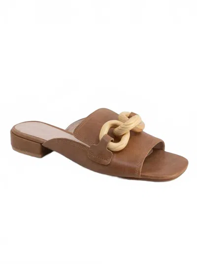 Chocolat Blu Bell Leather Mules In Camel In Brown