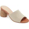 Chocolat Blu Block Heel Sandal In Natural Linen