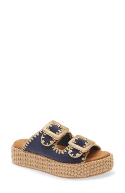 Chocolat Blu Chia Platform Slide Sandal In Blue