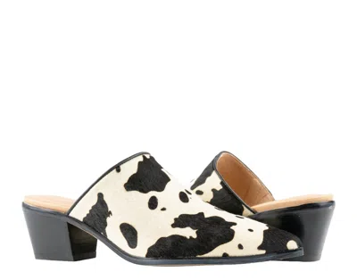 Chocolat Blu Clint Black White Calf Hair Women's Mule
