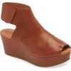 Chocolat Blu Cutout Wedge Sandal In Brown Leather