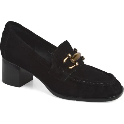 Chocolat Blu Dafina Bit Loafer Pump In Black Suede