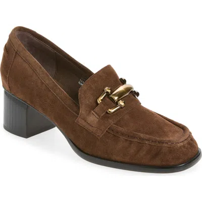Chocolat Blu Dafina Bit Loafer Pump In Chocolate Suede