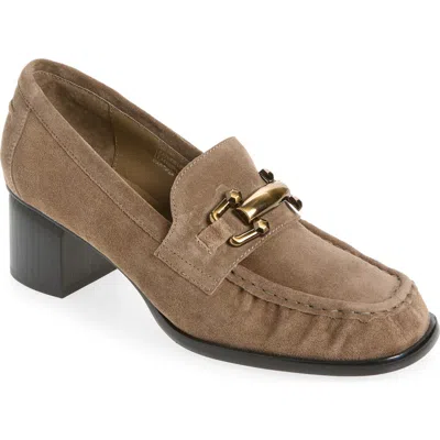 Chocolat Blu Dafina Bit Loafer Pump In Dark Taupe Suede
