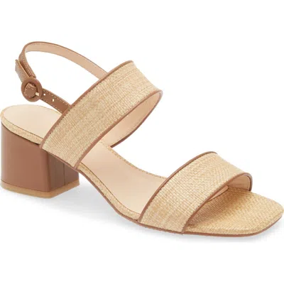 Chocolat Blu Double Strap Slingback Sandal In Natural Raffia
