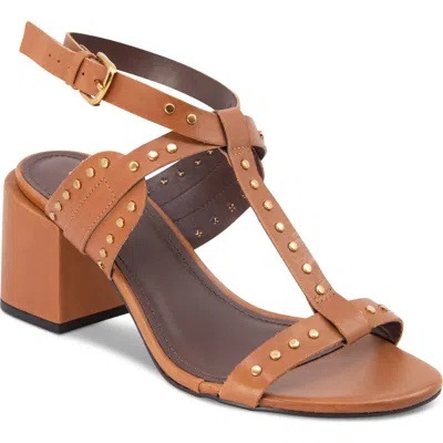 Chocolat Blu Edella Studded Ankle Strap Sandal In Brown