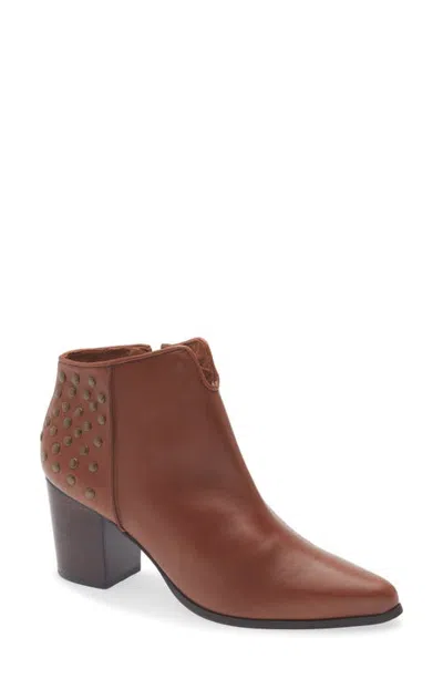 Chocolat Blu Edie Pointed Toe Bootie In Brown Leather