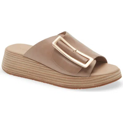 Chocolat Blu Ela Platform Wedge Slide Sandal In Brown