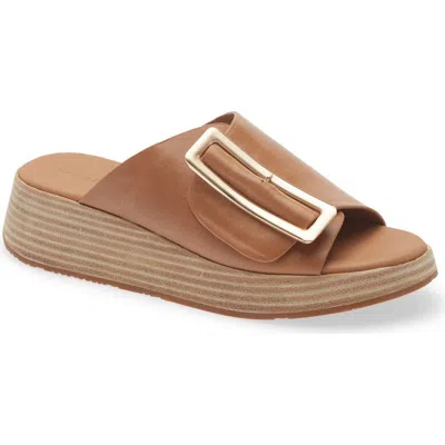Chocolat Blu Ela Platform Wedge Slide Sandal In Brown