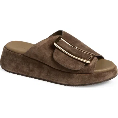 Chocolat Blu Elara Platform Slide Sandal In Brown