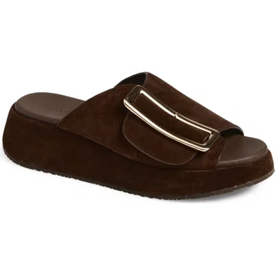 Chocolat Blu Elara Platform Slide Sandal In Brown