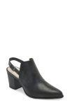 Chocolat Blu Eldorado Slingback Pointed Toe Mule In Black Leather