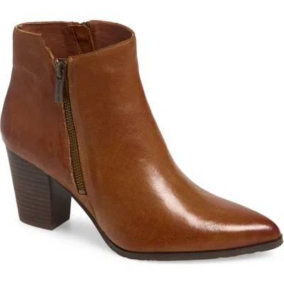 Chocolat Blu Elo Leather Bootie In Caramel Leather