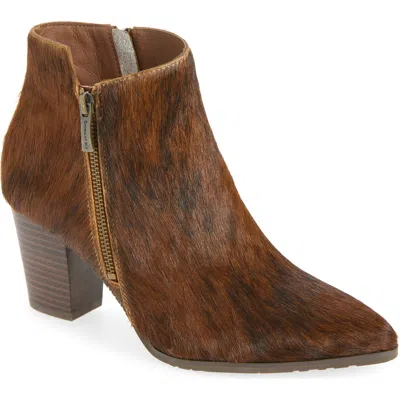 Chocolat Blu Elo Leather Bootie In Mix Brown Calf Hair