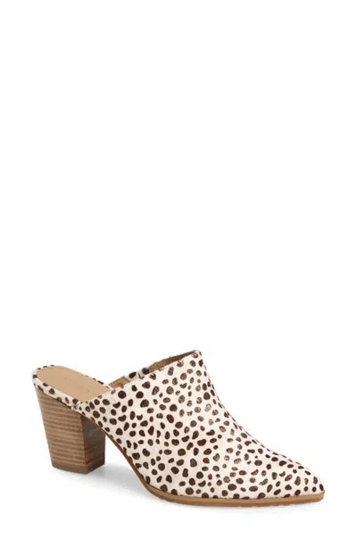 Chocolat Blu Emerald Pointed Toe Mule In Gold Dot Calf Hair