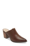 Chocolat Blu Emery Pointed Toe Mule In Dark Brown Leather