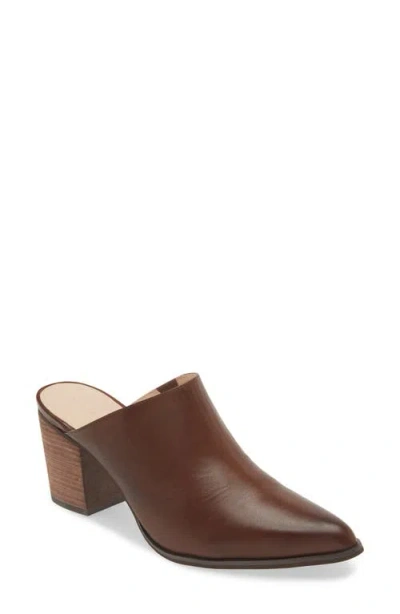 Chocolat Blu Emery Pointed Toe Mule In Dark Brown Leather