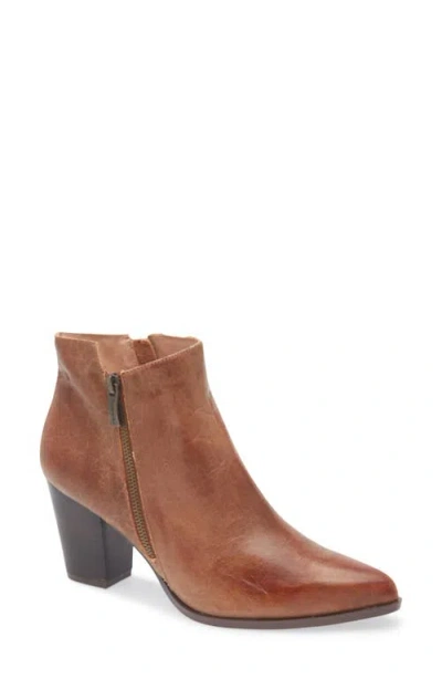 Chocolat Blu Eri Pointed Toe Bootie In Brown Leather