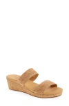 Chocolat Blu Farra Platform Wedge Slide Sandal In Cork
