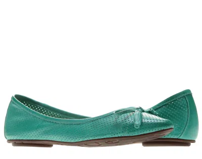 Chocolat Blu Gabriella Moccasin Flat Green Leather Women's Shoes