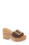 Chocolat Blu Gani Platform Slide Sandal In Brown