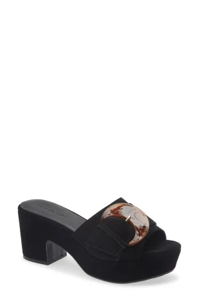 Chocolat Blu Garen Platform Slide Sandal In Black