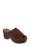 Chocolat Blu Georgette Platform Slide Sandal In Chocolate