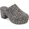 Chocolat Blu Gertie Platform Clog In White/ Black Tweed