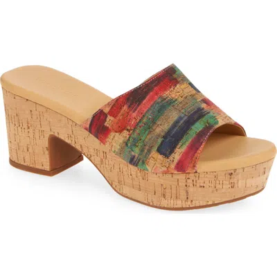 Chocolat Blu Golden Platform Sandal In Multi Cork