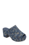 Chocolat Blu Gordie Platform Slide Sandal In Denim Wash