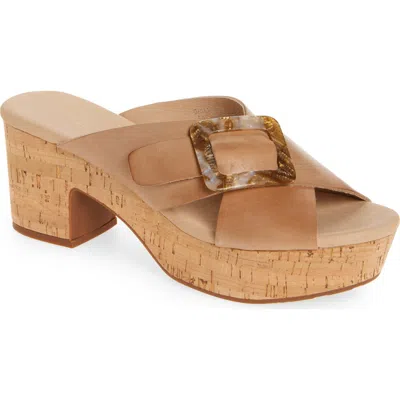 Chocolat Blu Grita Platform Sandal In Sand Leather