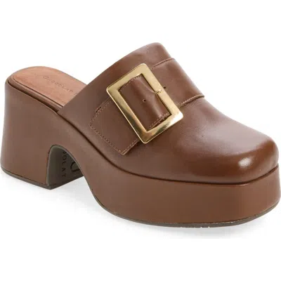 Chocolat Blu Haze Platform Mule In Brown Leather
