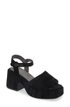 Chocolat Blu Georgette Platform Slide Sandal In Black Velvet