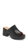 Chocolat Blu Helia Platform Sandal In Black Crocodile