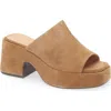 Chocolat Blu Huda Square Toe Sandal In Tan Suede