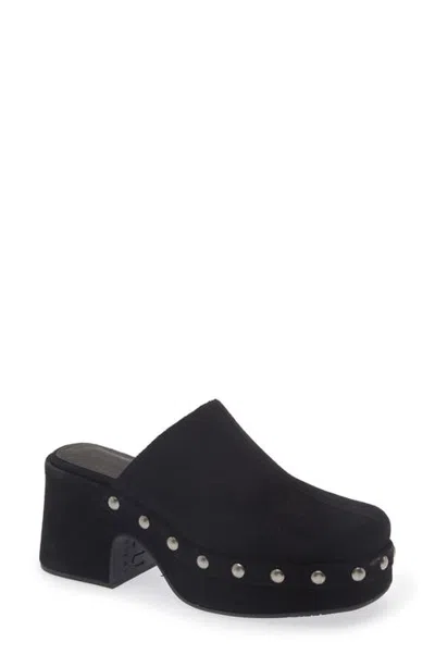 Chocolat Blu Hudson Platform Mule In Black Suede