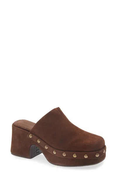 Chocolat Blu Hudson Platform Mule In Coffee Suede