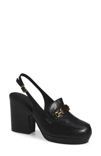 Chocolat Blu Indee Leather Slingback Pump In Black Leather