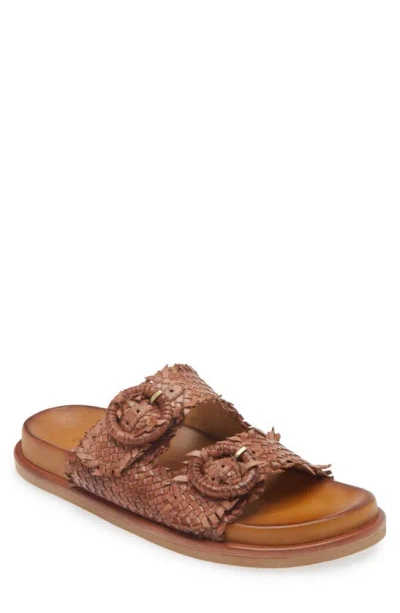 Chocolat Blu Isana Slide Sandal In Brown Leather