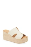 Chocolat Blu Jamie Platform Wedge Sandal In Ice Leather