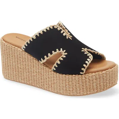 Chocolat Blu Jaxx Platform Wedge Sandal In Black