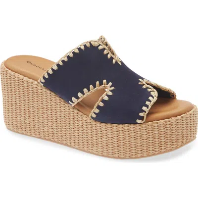 Chocolat Blu Jaxx Platform Wedge Sandal In Blue
