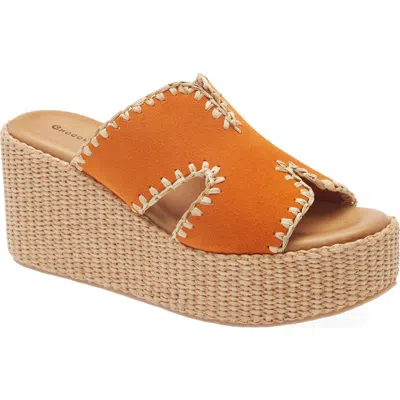 Chocolat Blu Jaxx Platform Wedge Sandal In Orange