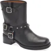 Chocolat Blu Joss Moto Bootie In Black Leather