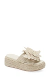 Chocolat Blu Lexie Platform Wedge Slide Sandal In Smoke Raffia