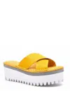 Chocolat Blu Madison Sandals In Yellow Leather In Yellow